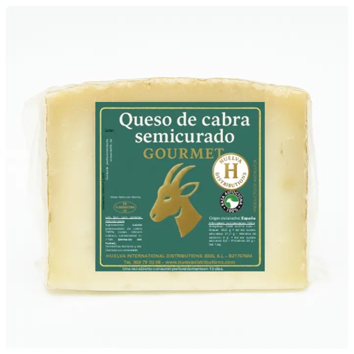 Semi-Cured Pure Goat Cheese – Huelva Distributions (approx. 250g wedge)